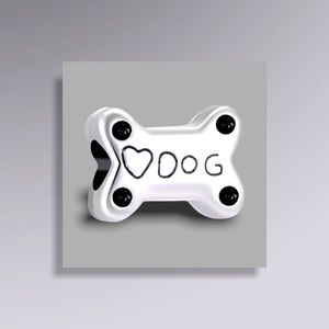 New Silver Dog Bone Pandora Type Charm For Bracelets